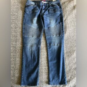 Men's Guess Motto BikerY2K Biker Skinny Blue Jeans sz 38x32